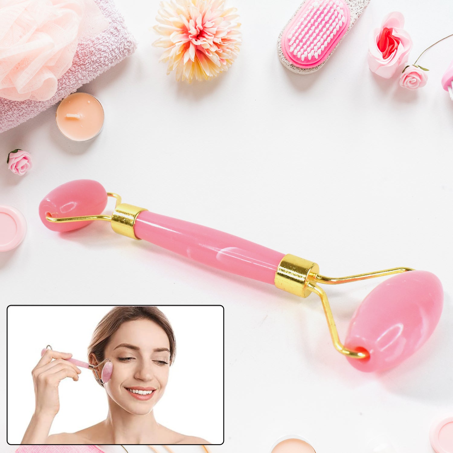 Double Ended Smooth Facial Massage Rollers (1 Pc  Mix Color) Double Ended Smooth Facial Massage Rollers (1 Pc  Mix Color)